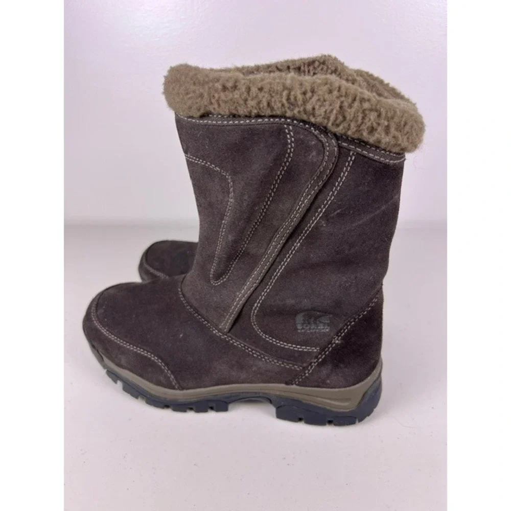 Sorel Waterfall Brown Suede Thinsulate Insulated Winter Snow Boots Size 8